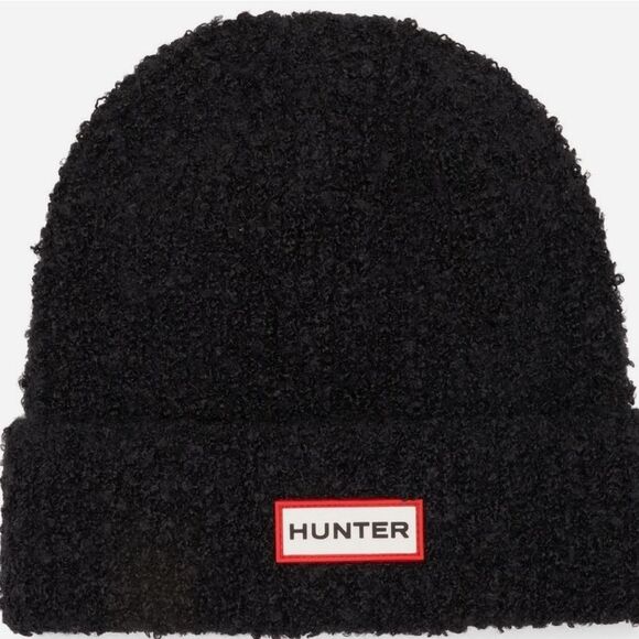 Hunter Textured Cuff Beanie Hat- Black